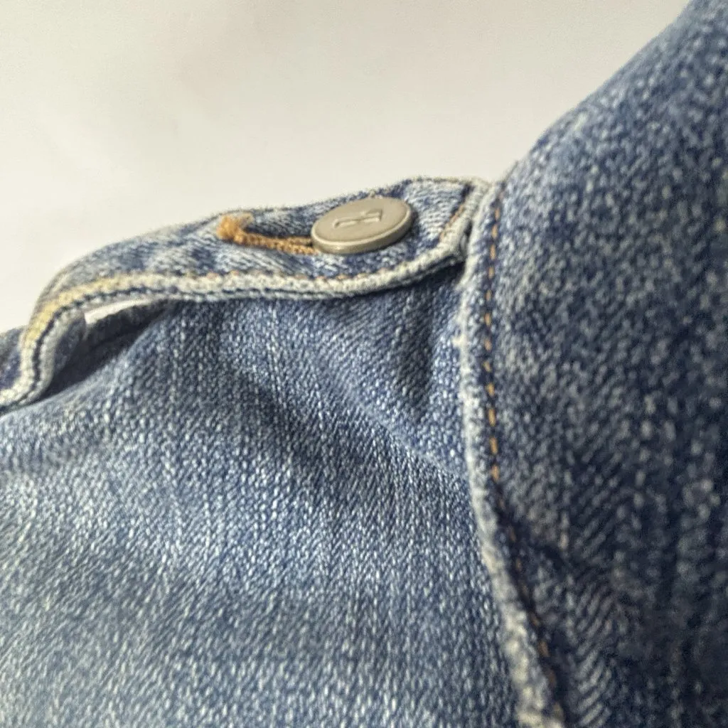 Anthropologie Pilcro Letterpress Women's Sm Denim Jean Jacket Tie Back Blue Wash - Image 12