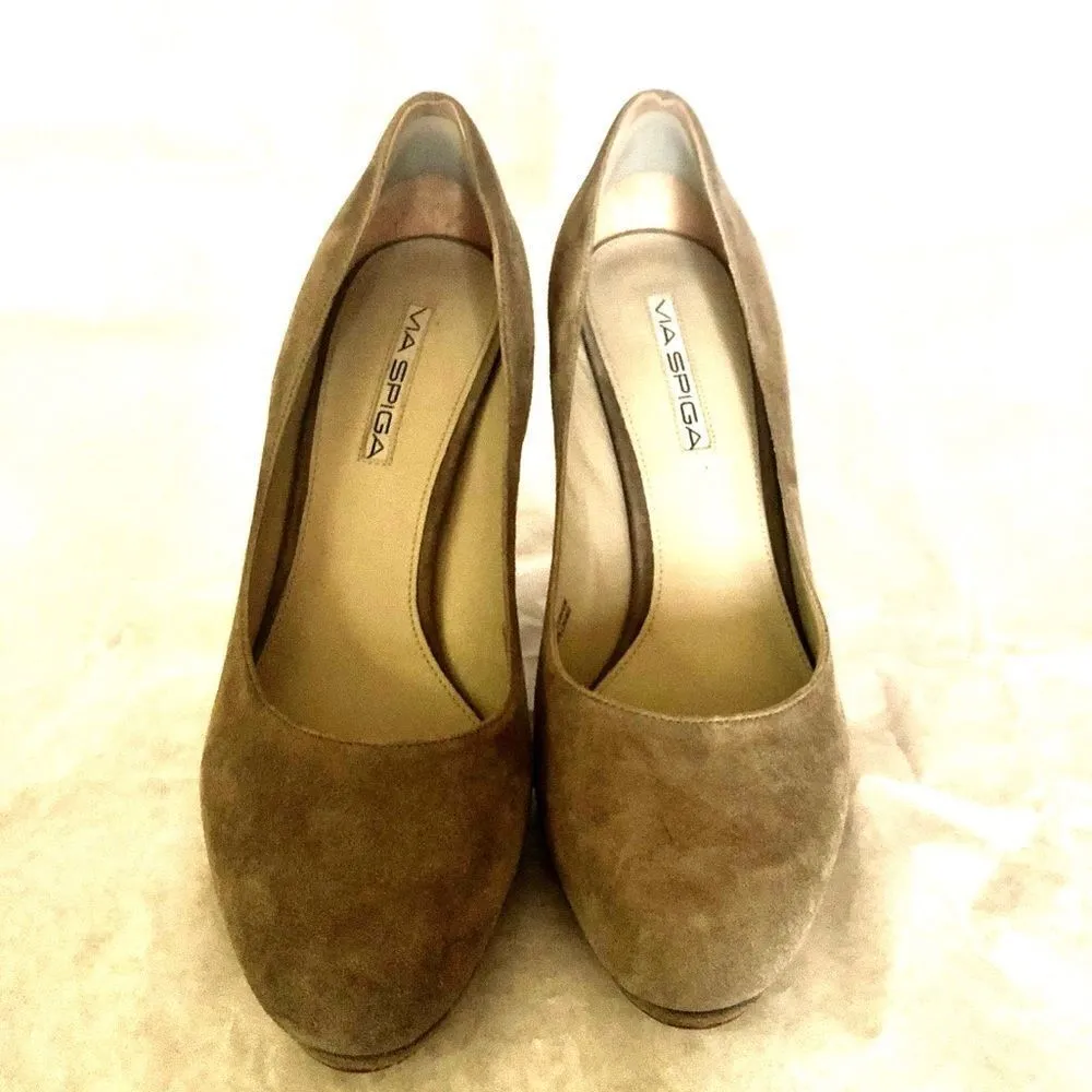 Via SPIGA Suede High Heels Gray Size 8.5 - Image 3