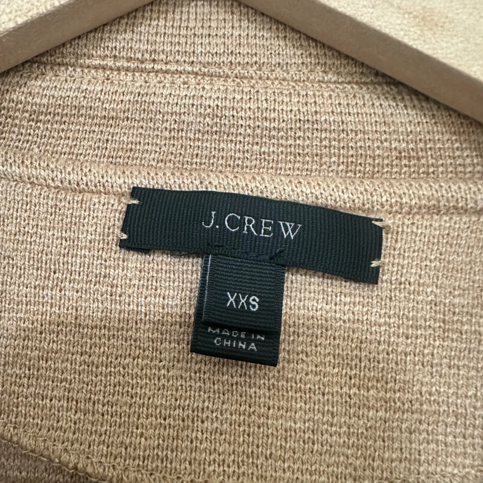 J. CREW | Women's Sophie Camel Knit Open Front Pockets Blazer Cardigan, Size XXS - Image 5