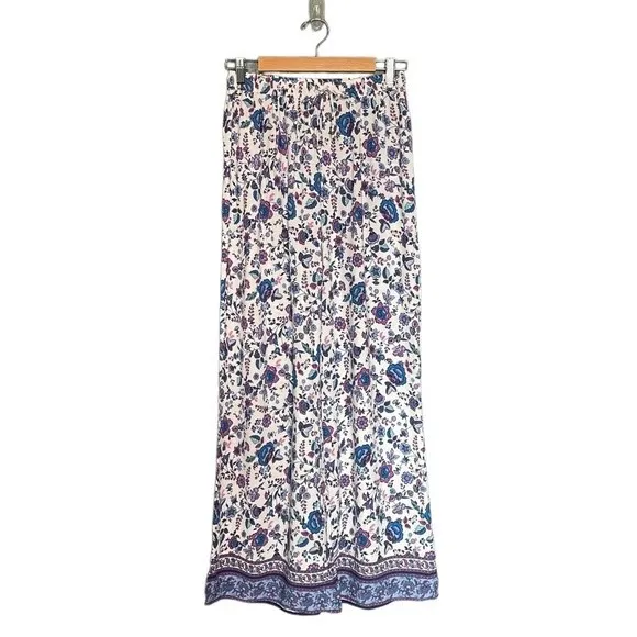 NWT Joie Floral Crop Top & Wide Leg Boho Pant Set Blue Purple Women’s Size Small - Image 5