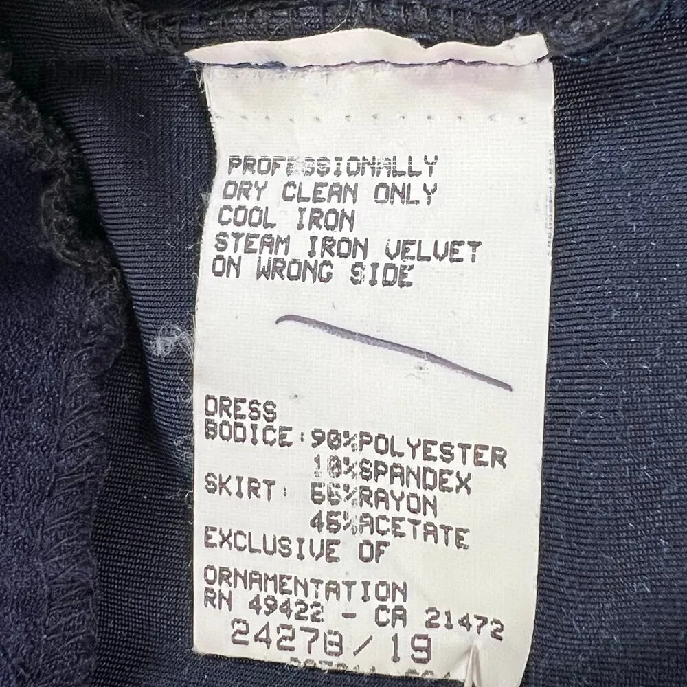 Jessica McClintock Vintage 90s Dress 6 Blue Velvet Bridal Party Timeless Glamour - Image 12