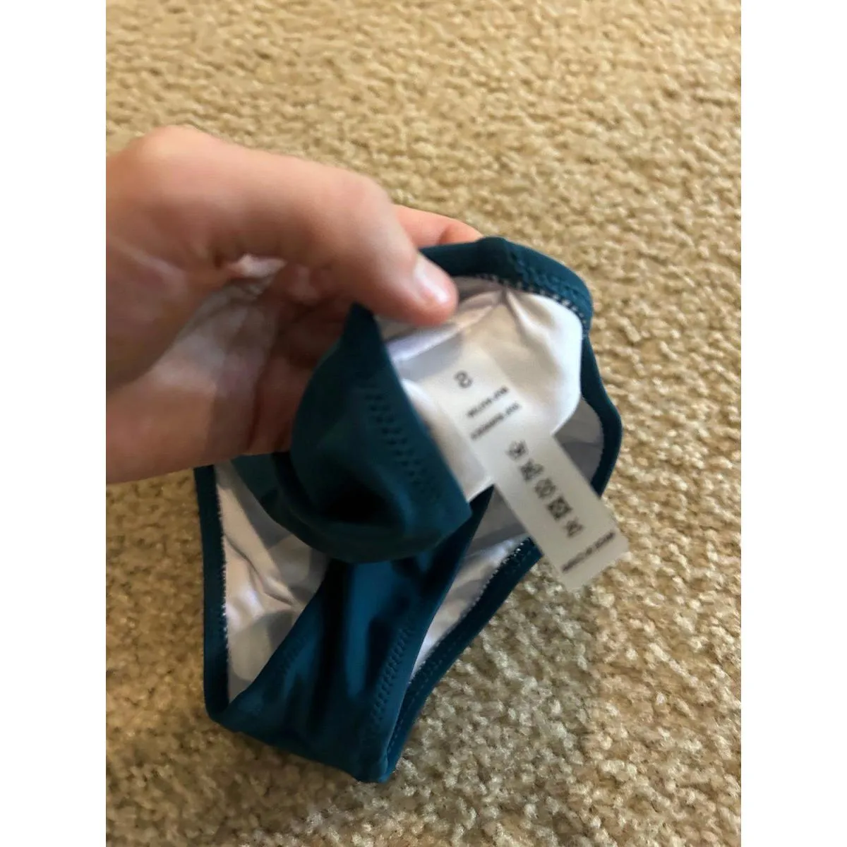 Woman bathing suit bottom size small beach wear Blue - Image 2