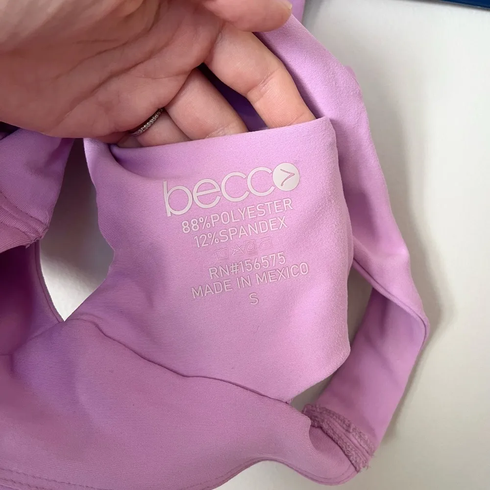 Becca Lilac Criss Cross Style Crop Tank-Small - Image 4