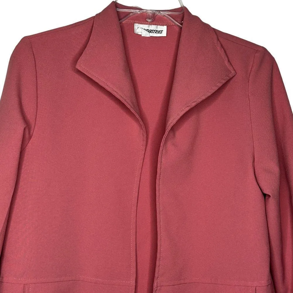 Vintage BT‎ Industries Polyester Suit Jacket Pink Size 4P - Image 2