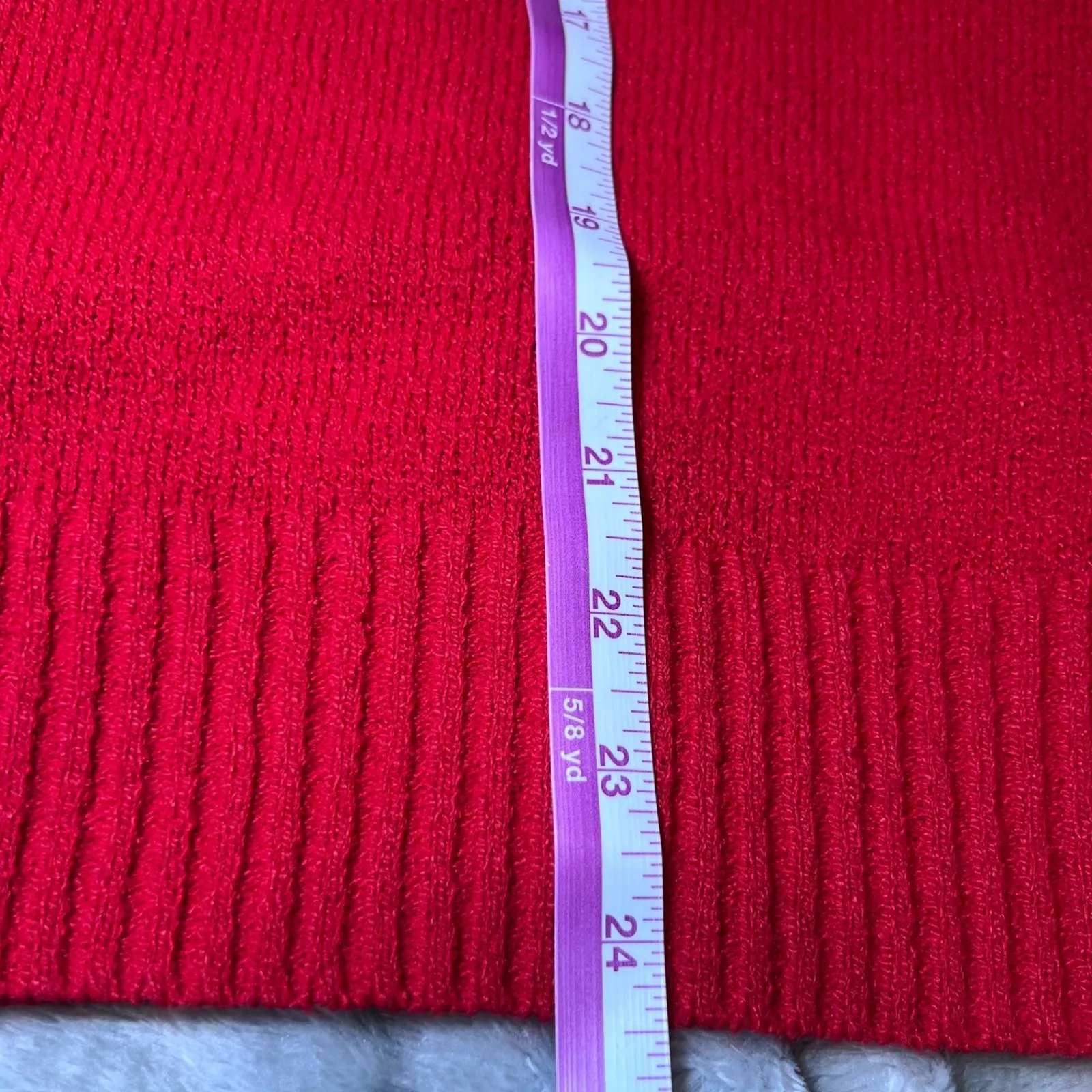 TanJay Vintage Turtleneck Sweater Womens Large Red Geometric Pattern Knit Cozy - Image 9