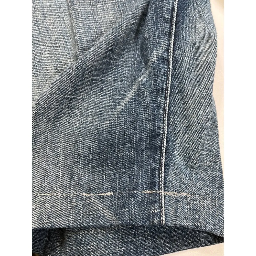 7 For All Mankind SKU 7571 Womens Distressed Blue Denim Jean Shorts Size 22 - Image 11