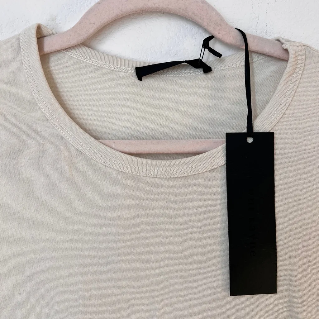 Jenni Kayne Cotton Basic Tee Cream Small Pullover Short Sleeves NWT - Image 6