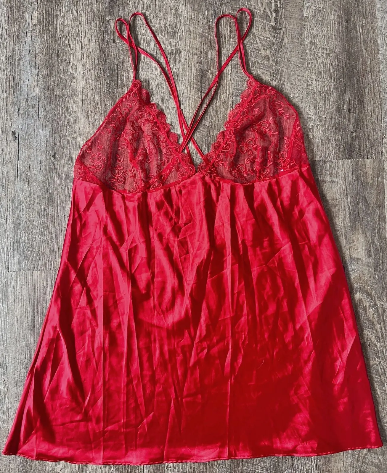 Dreamgirl Red Lingerie Teddy lace bust size 3X/4X adjustable straps - Image 1