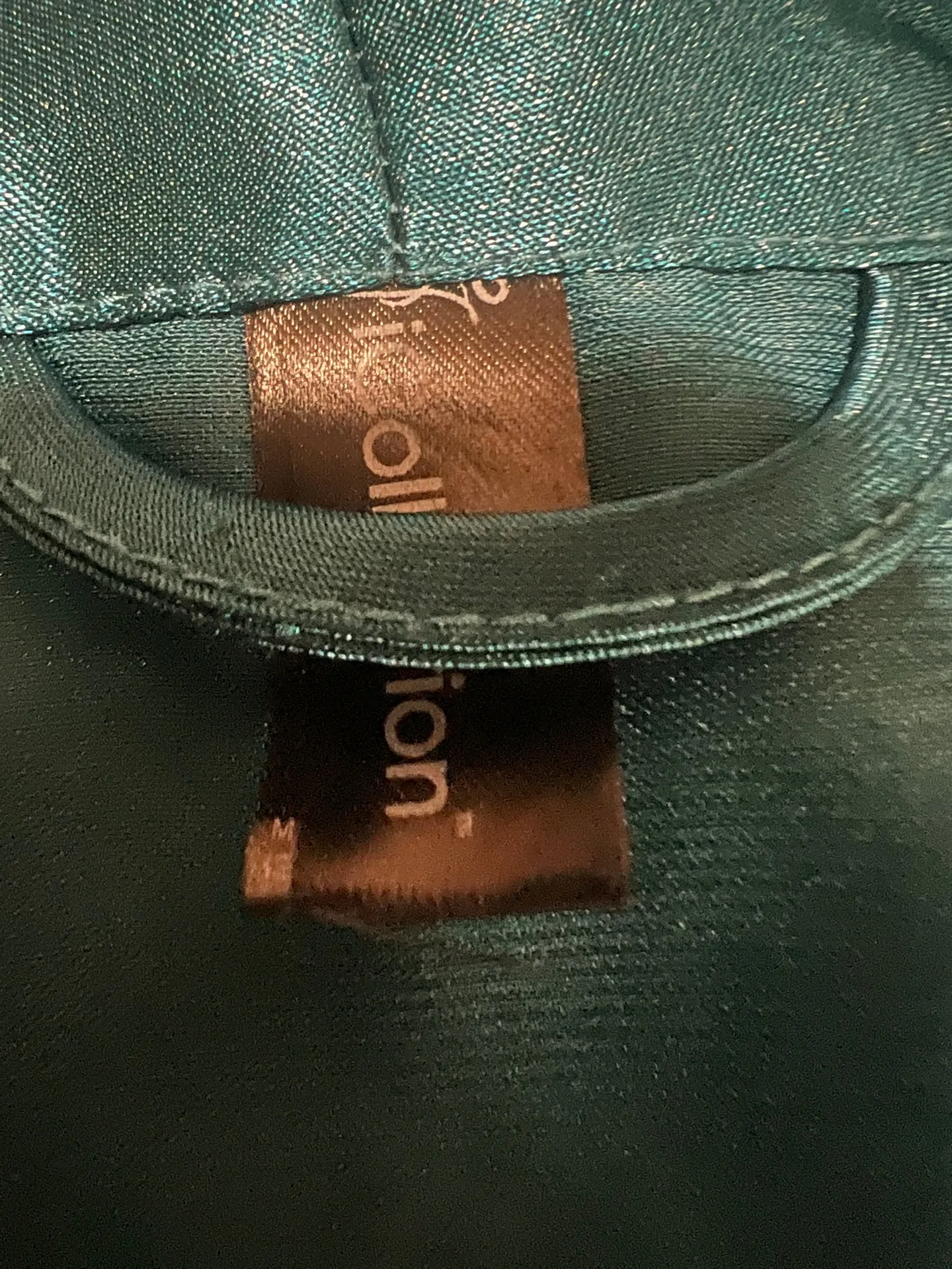 Icollection Teal Short Satin Robe Blue Size L - Image 8