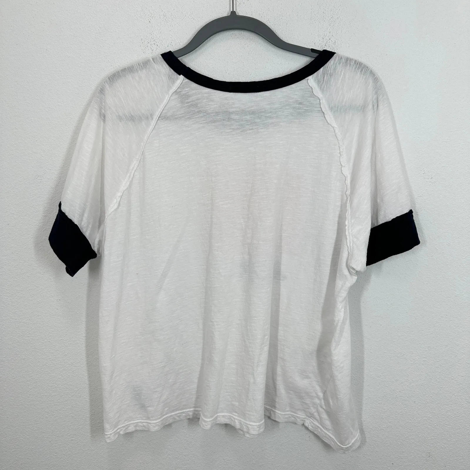 SUNDRY Womens White Sun Graphic Ringer Tee T Shirt Size XL Lightweight Casual - Image 2