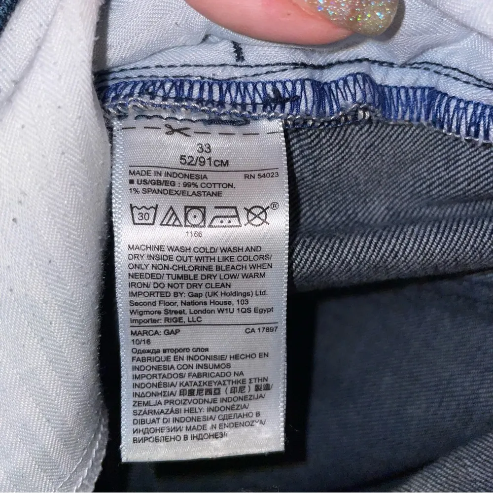 Gap Dark Denim Wide-Leg Trousers Super High Rise Jeans Size 33 - Image 6