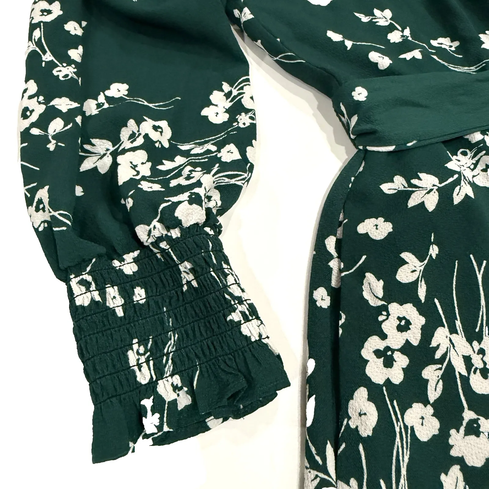 Jessic Howard Floral Dress Petite 12P LP Fit Flare A Line Peasant Puff Sleeve - Image 2