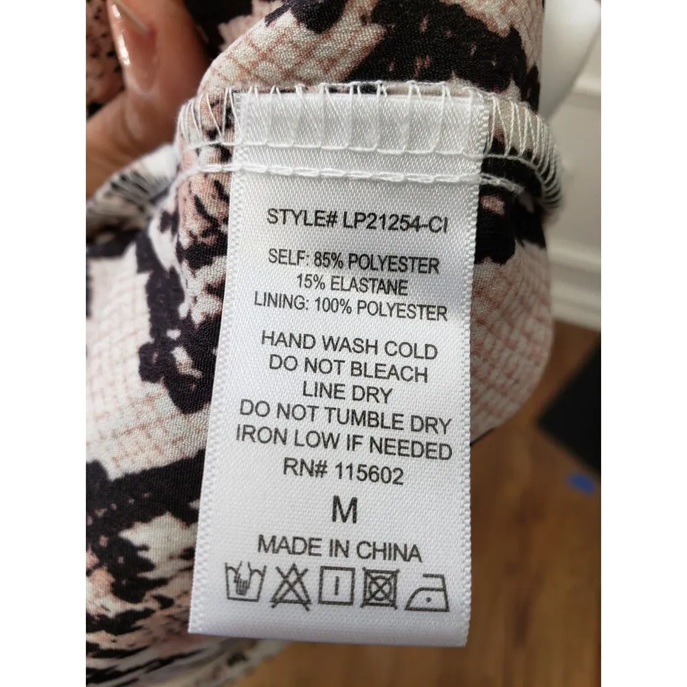 Lush Jumpsuit Womens Medium Multicolor Snakeskin Print Drawstring Waist Wide Leg - Image 6