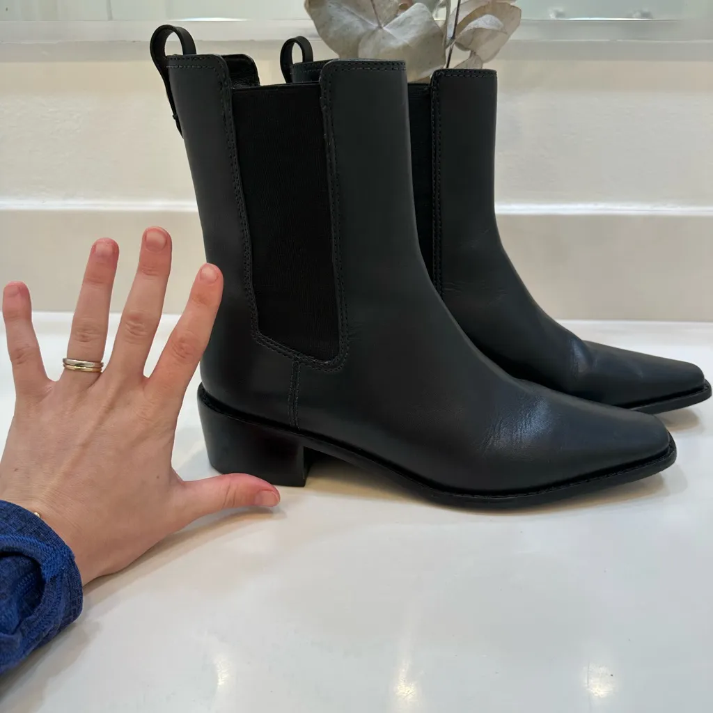 Tory Burch  Black Leather Ankle Boots - Image 2