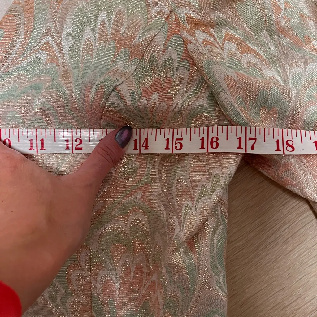 Vintage Karen miller New York short sleeve metallic floral blazer Pink Size M - Image 10