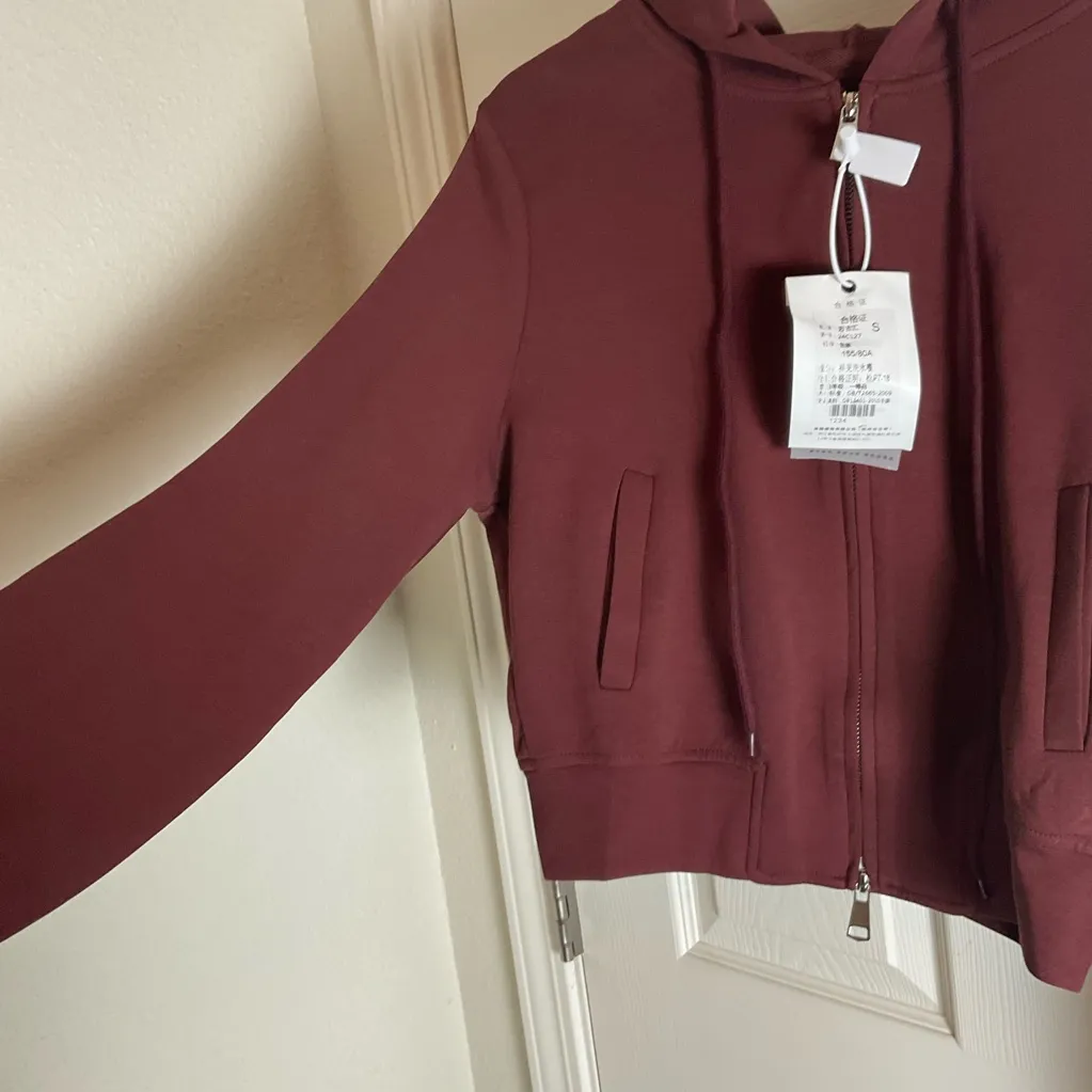 Woman’s Burgundy Hoodie and Skirt Set Size small Red - Image 5