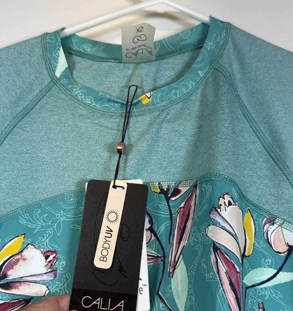 Calia Rashguard Swimweat Swimsuit Garden Gate Carrie Underwood Size XS NWT #2967 Green - Image 7