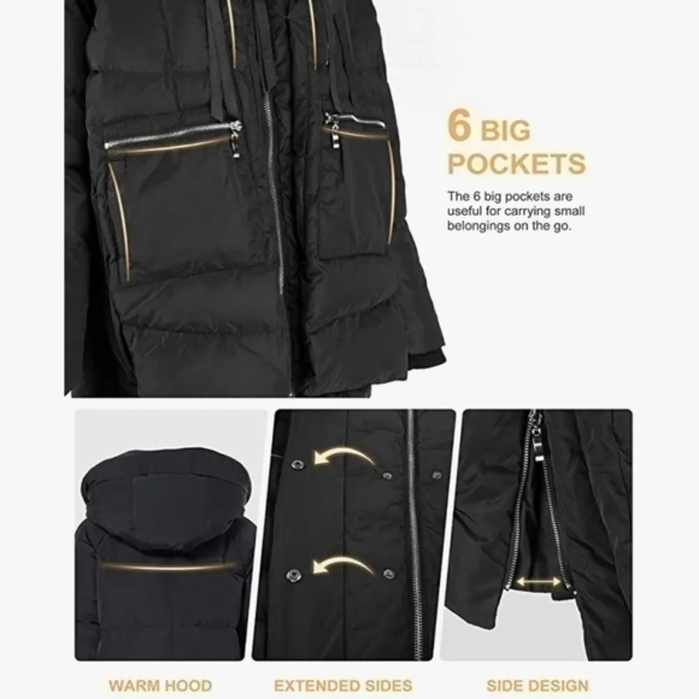 Parka Coat Black Size L - Image 5