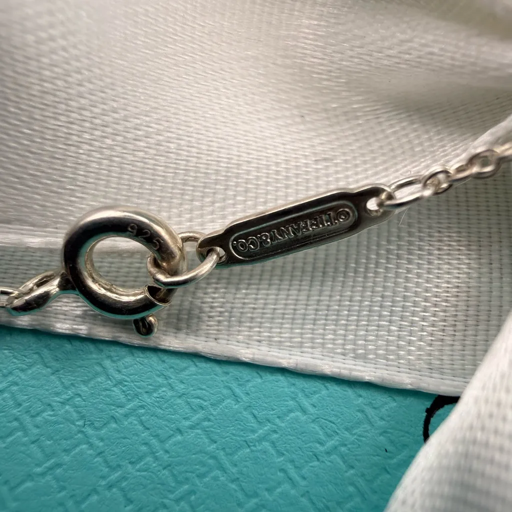 Vintage Tiffany & Co. Return to Tiffany Heart Tag Double Chain Pendant Necklace - Image 7