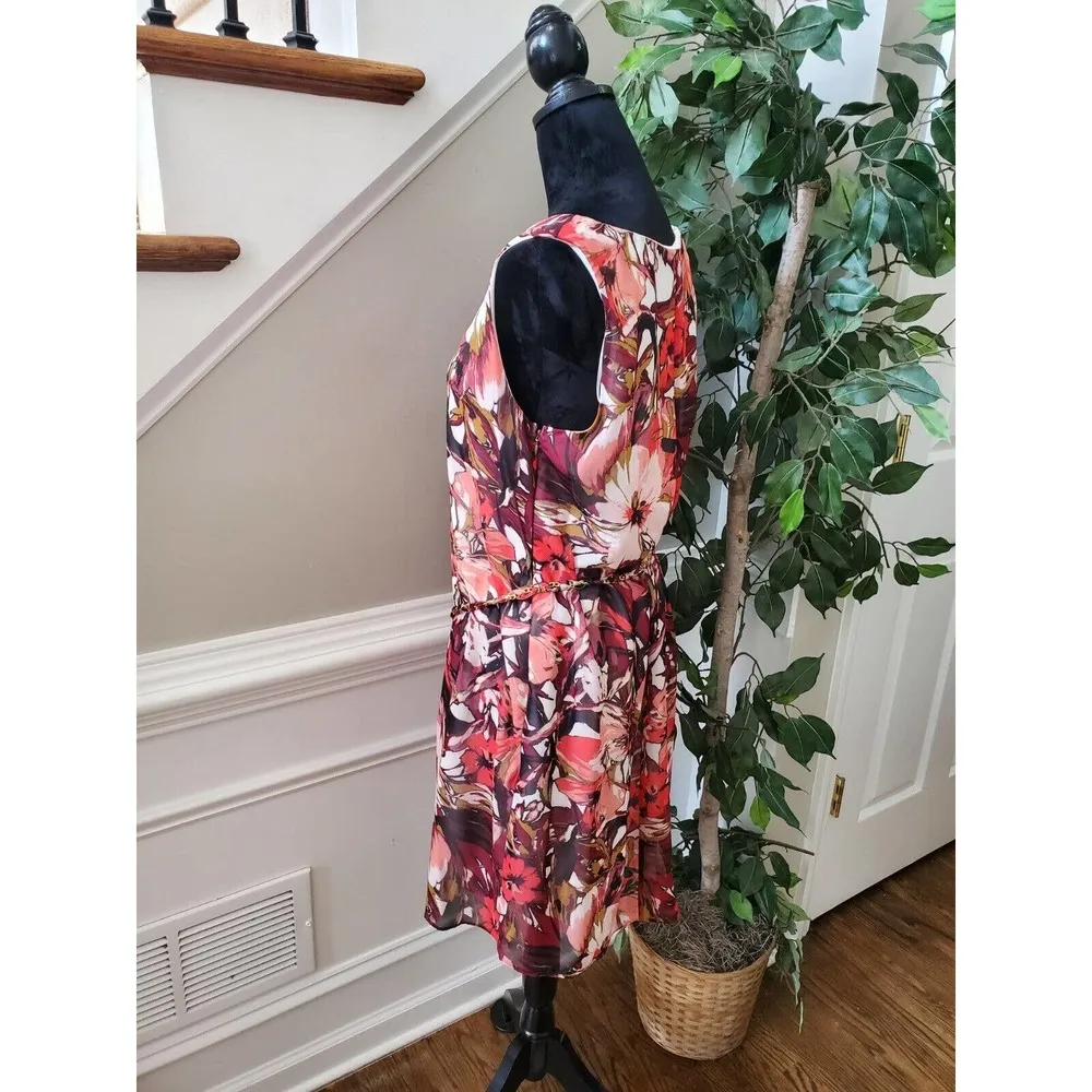 Thalia Sodi Women's Floral Polyester Round Neck Knee Length Dress Size Large - Image 7
