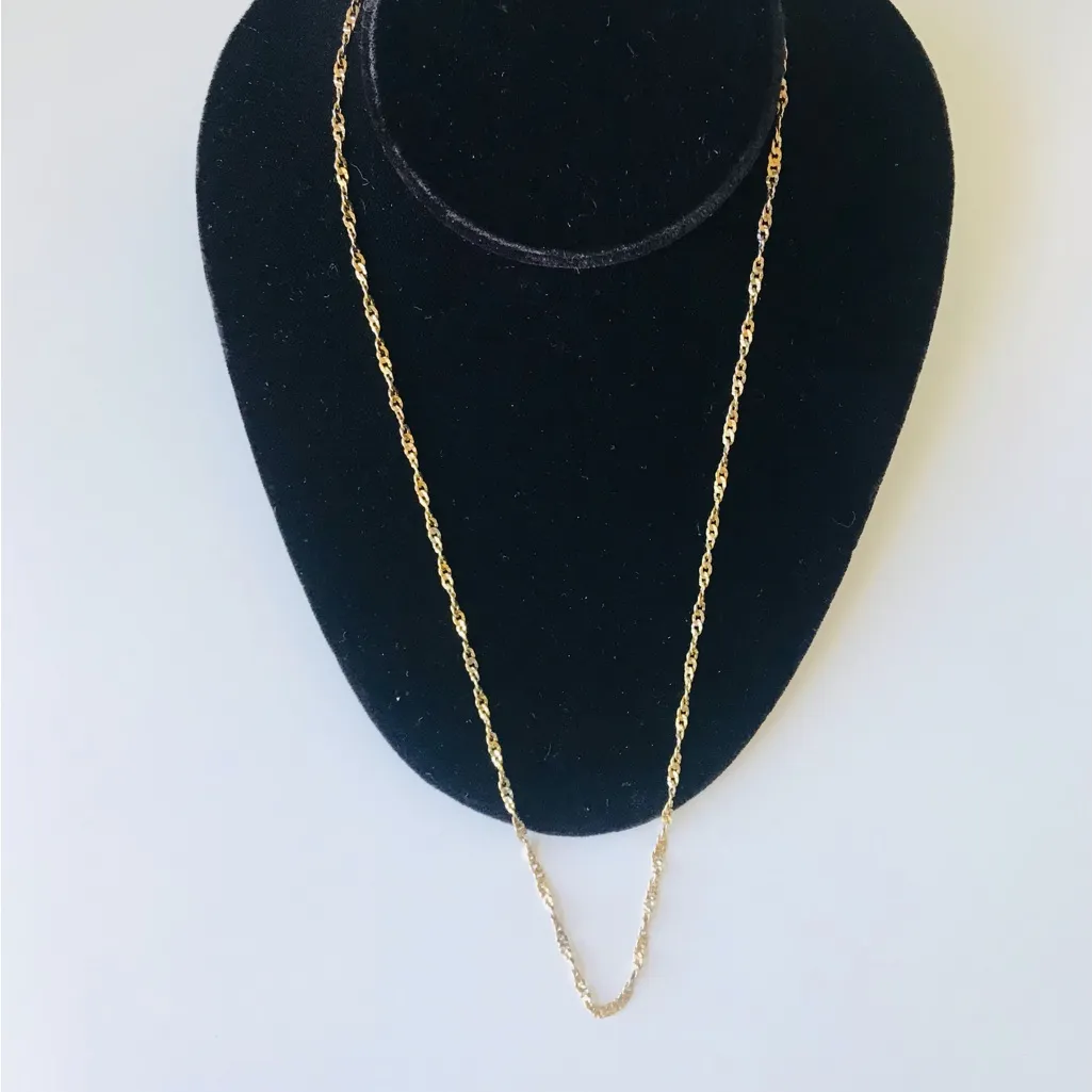 Sterling Silver Gold Tone Twist Chain Necklace, 925 LIRM - Image 9