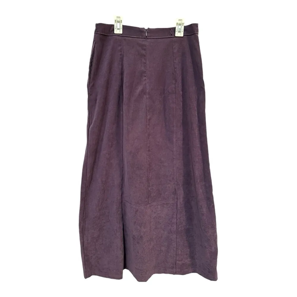 Vintage White Stag Suede Dark Sugared Plum Purple Maxi Skirt // Size 8 - Image 5