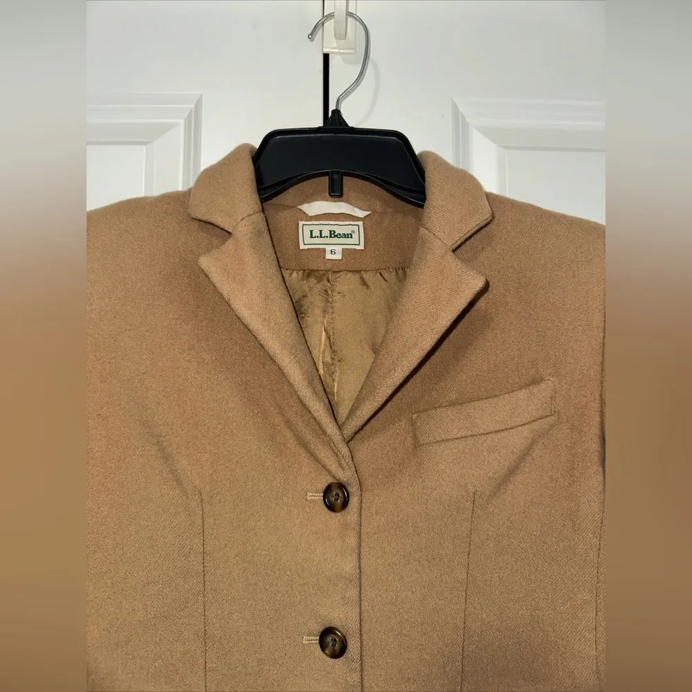 L.L.Bean  Wool Button Down Longsleeve Jacket Brown Size 6 - Image 2
