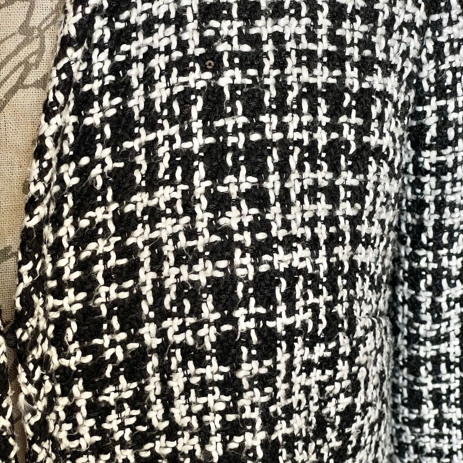 Karl Lagerfeld Paris Jacket Blazer Sz Medium Retro Tweed Plaid Tartan Old Money - Image 10