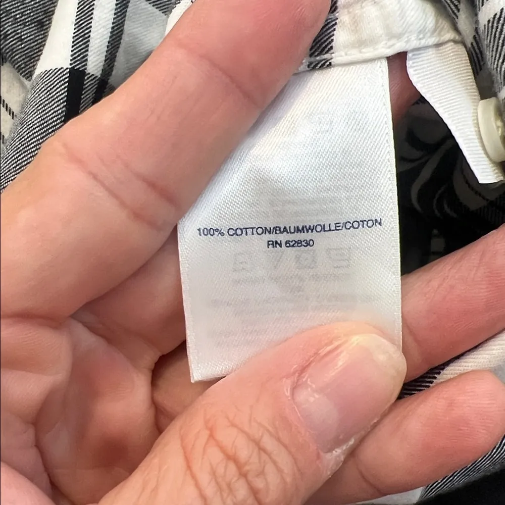 Lands' End Black and White Checkered Shirt size 8. - Image 6