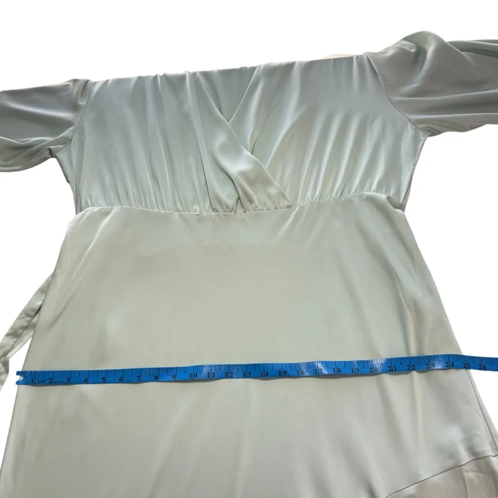 NWT ELOQUII Plus‎ Size 22 Blue Green Pastel Satin Maxi Dress Semi-Formal Holiday - Image 10