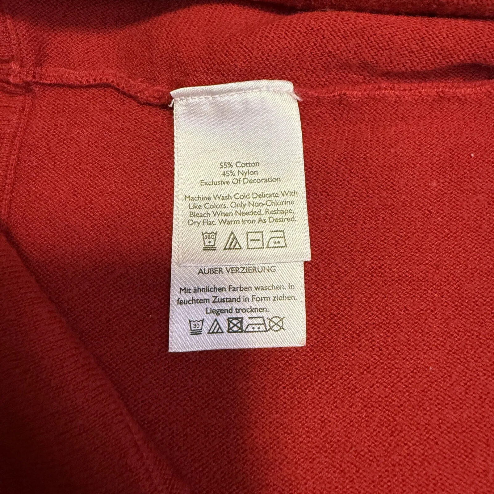 Eddie Bauer Women's Red‎ V-Neck Long Sleeve Warm Work Top Sweater, Size Medium # - Image 8