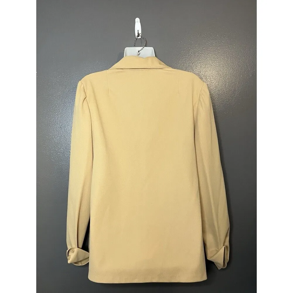 Vintage Shirt Jacket Womens Large Button Front Wide Collar 70s Mod Retro - Image 3