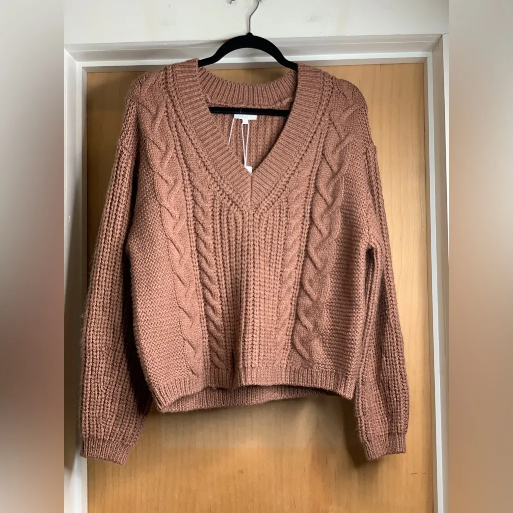 Gentle Fawn Octavia Soft Knit Camel Sweater.Preppy Modern. Size-Large - Image 3