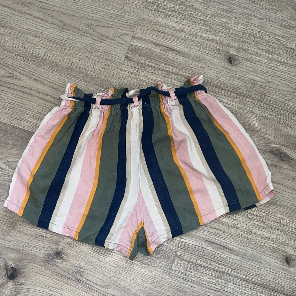 Y2K Striped Hollister High Rise Shorts with Elastic waist and belt tie Size S - Image 9