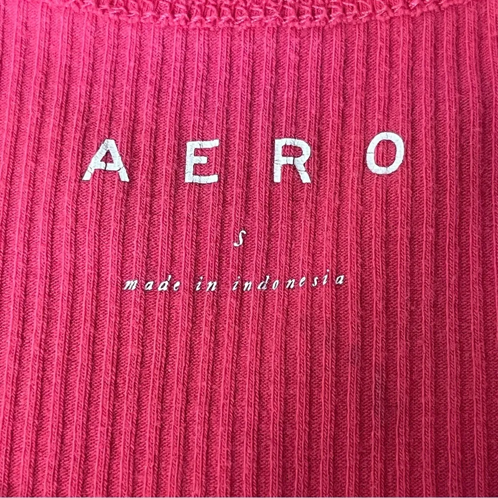 Vintage Y2K Aeropostale Pink Ribbed Crop Tank Top Balletcore Boho Beach Hippie S - Image 8