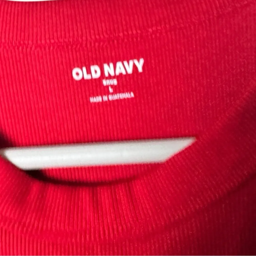 Old Navy Women's Fitted  Red  Crop Sleeveless Tank Top Sz L NWT - Image 5