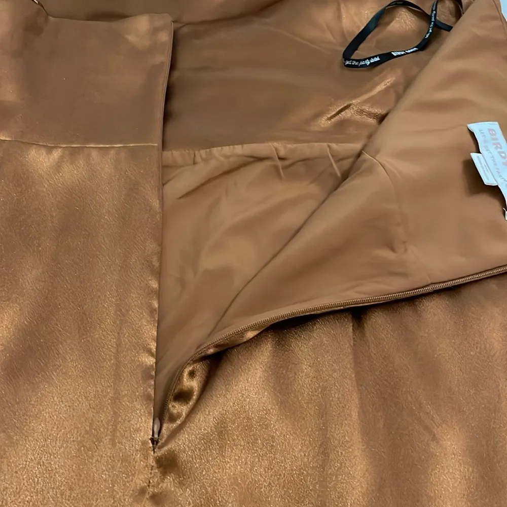 Birdy Grey Shiny Satin Rust Evening Gown Dress Womens Size XXL Bridesmaid - Image 10