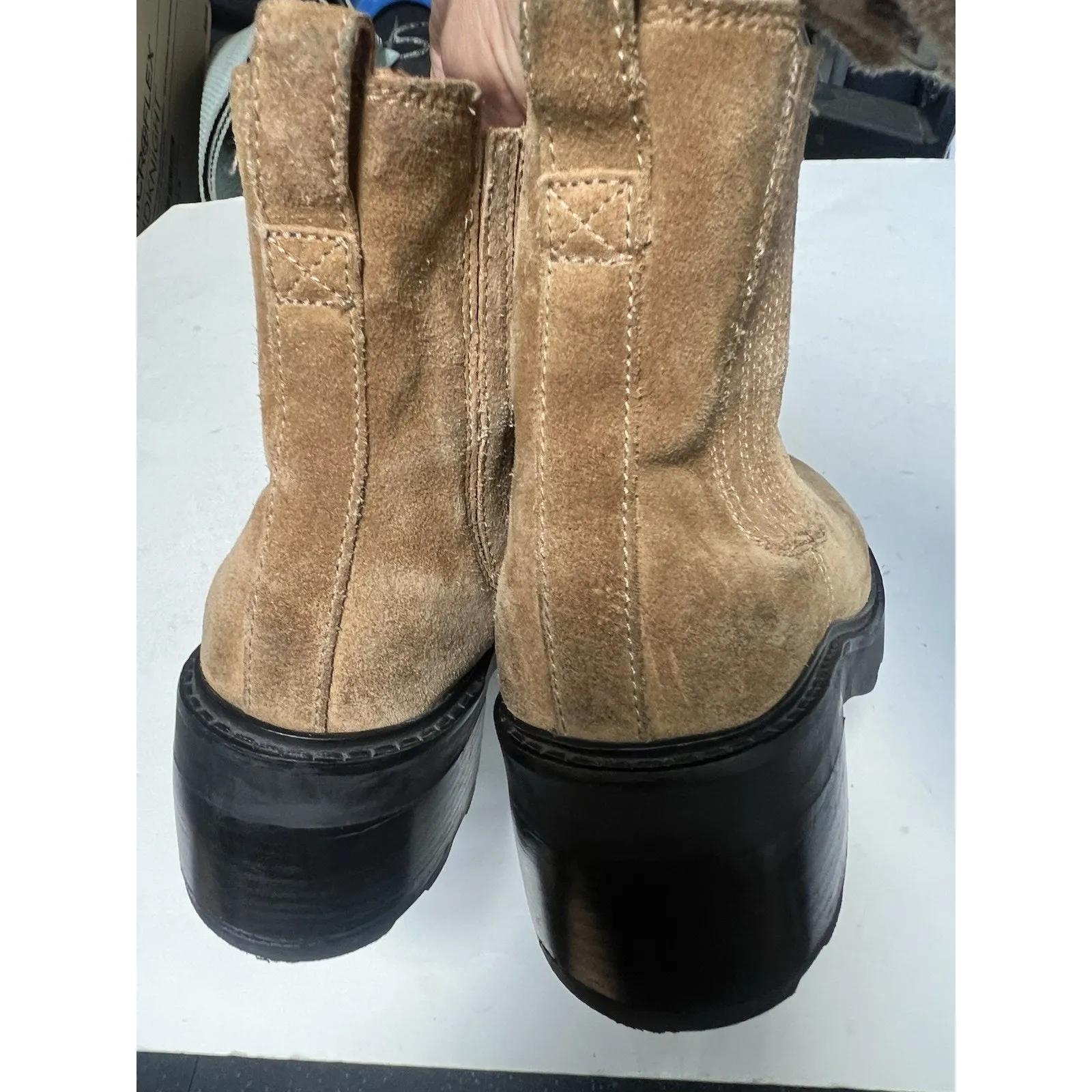 Madewell The Gwenda Platform Lug Ankle Boots In Toffee Suede Size 11 Women’s - Image 5