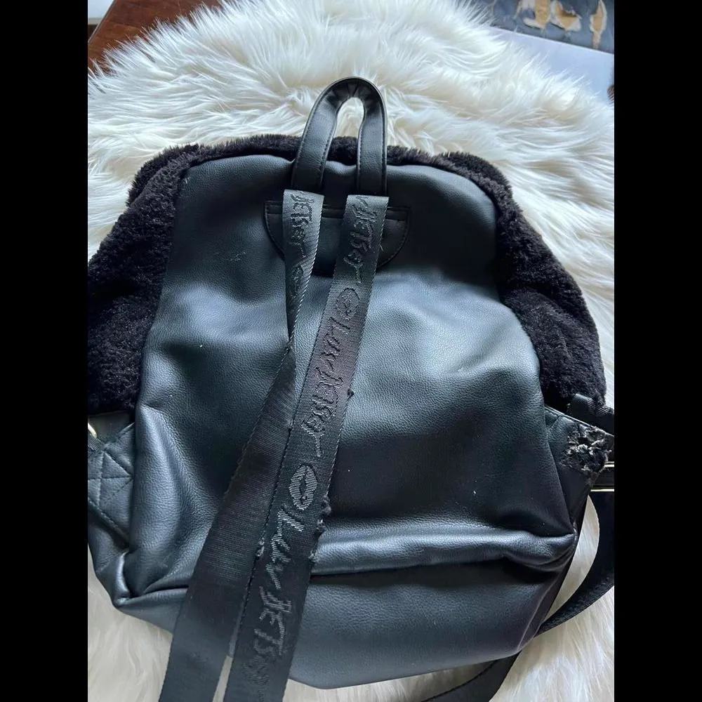 Betsy Johnson Luv Betsy Faux Fur Panda 15” Fur Backpack - Image 3