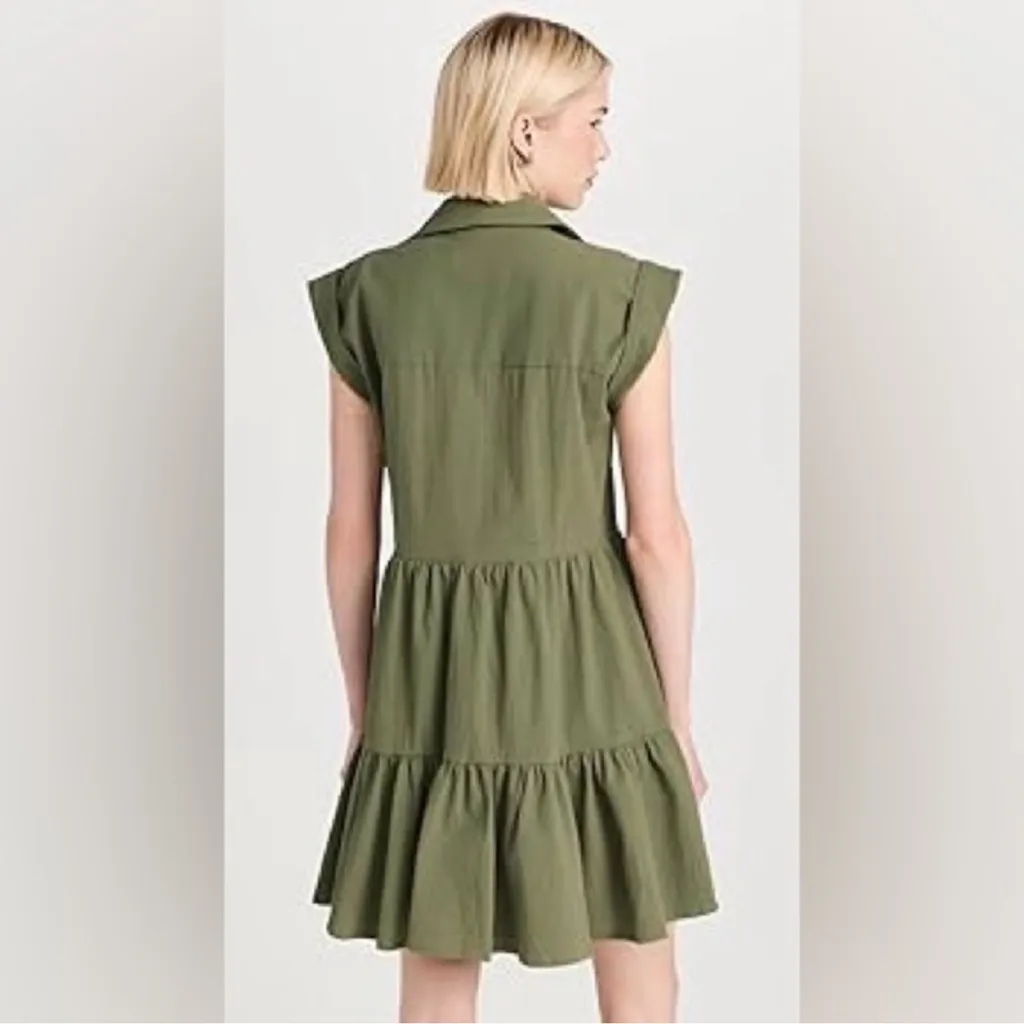 Veronica Beard Trisha Tiered Shirt Dress in Stone Army Olive Green size XL $398 - Image 6