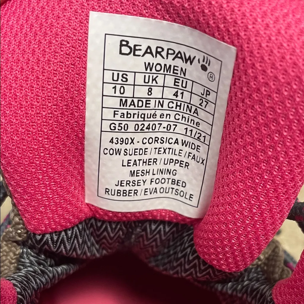 BearPaw Women’s Corsica Suede Taupe Pink Lace-Up Hiking Outdoor Boots Sz 10 Wide - Image 10