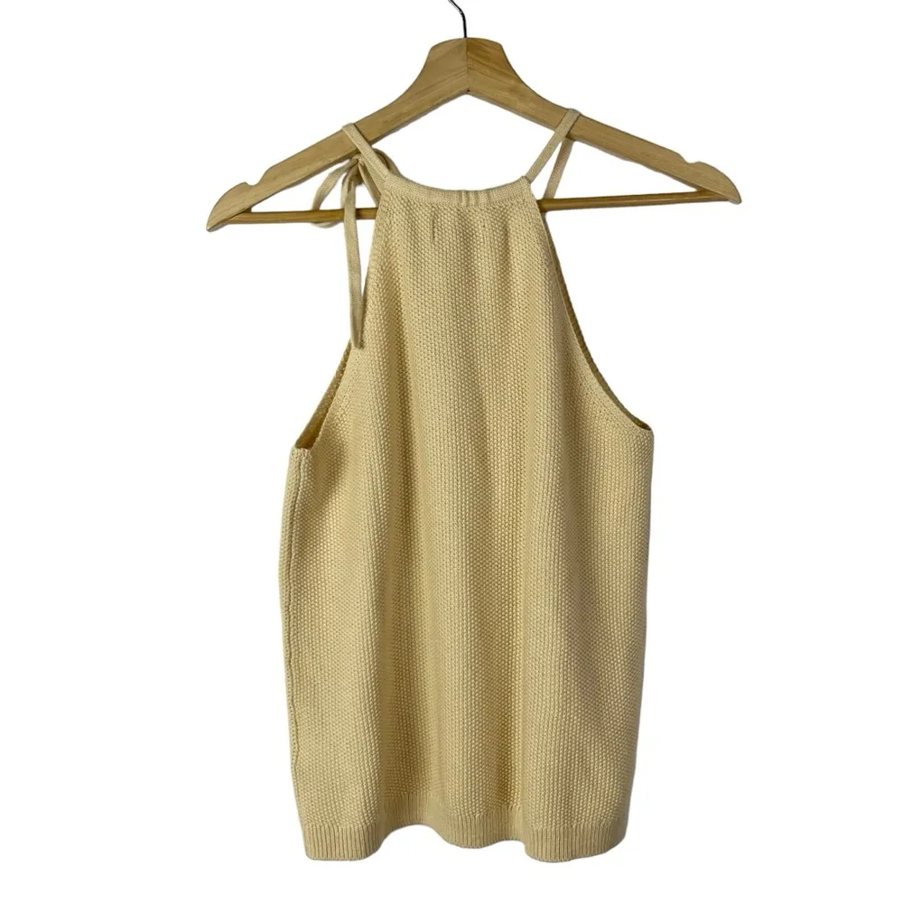 Gap Beige High Neck Tie Strap Knit Tank Top XS - Image 2