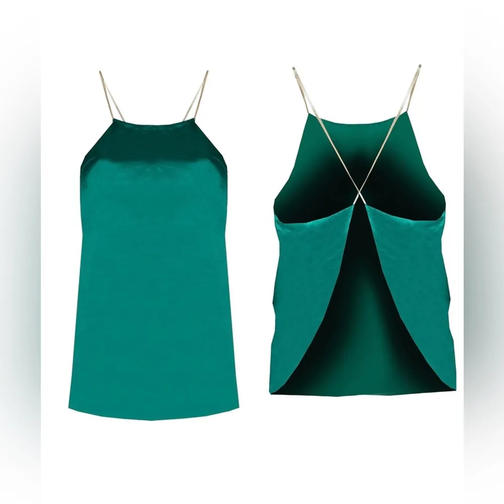 Marciano woman’s emerald green backless top medium - Image 2