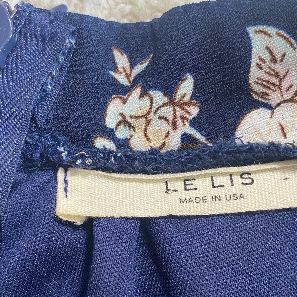 Le Lis Navy Floral Mini Dress - Image 7