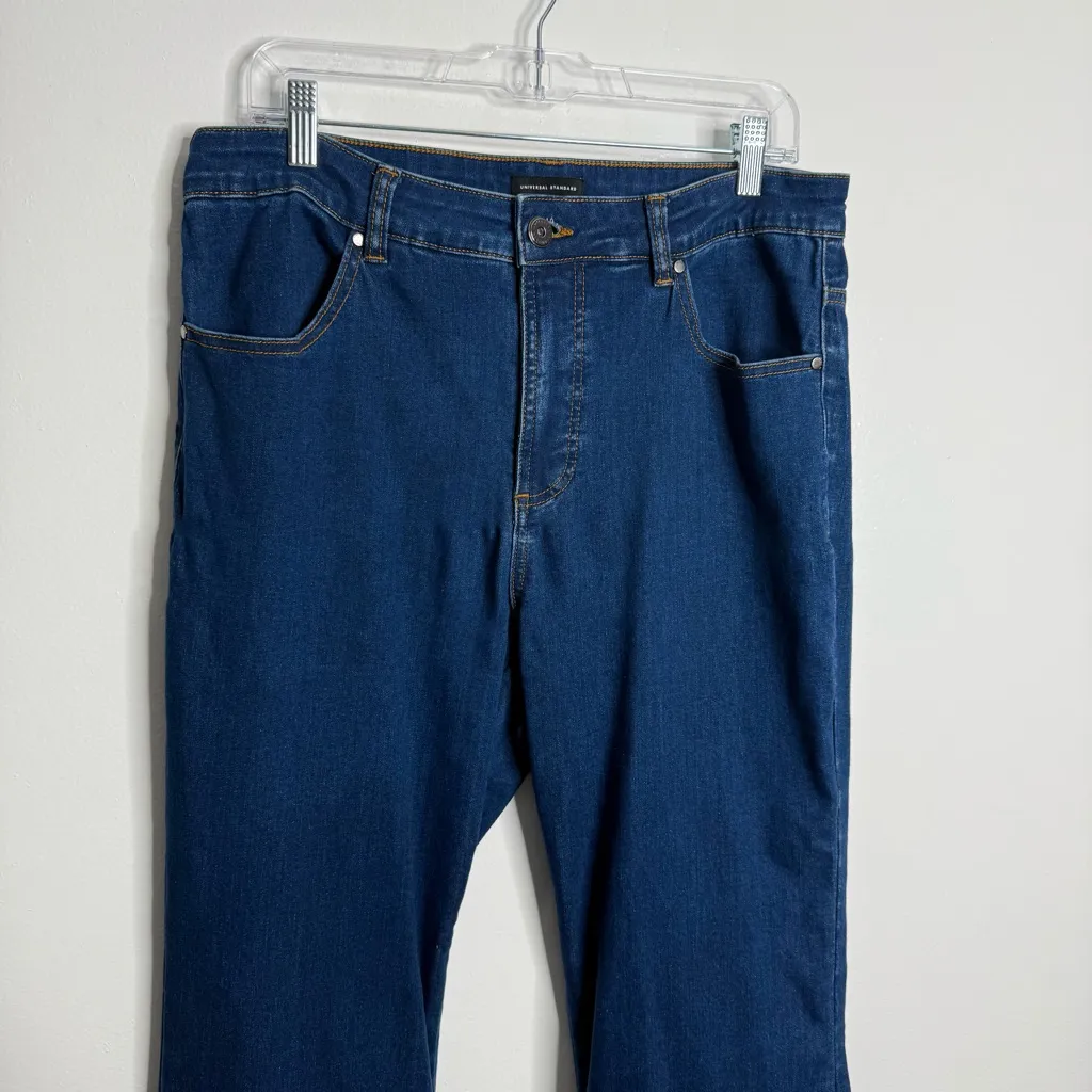 Universal Standard Flare Leg High Rise Jeans Blue Indigo Denim Size 14 - Image 2