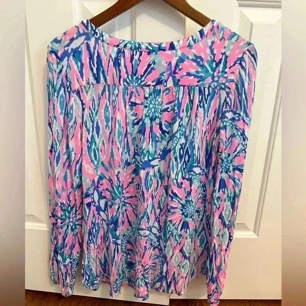 Lilly Pulitzer Lilias Tunic Cotton Top size Small - Image 4