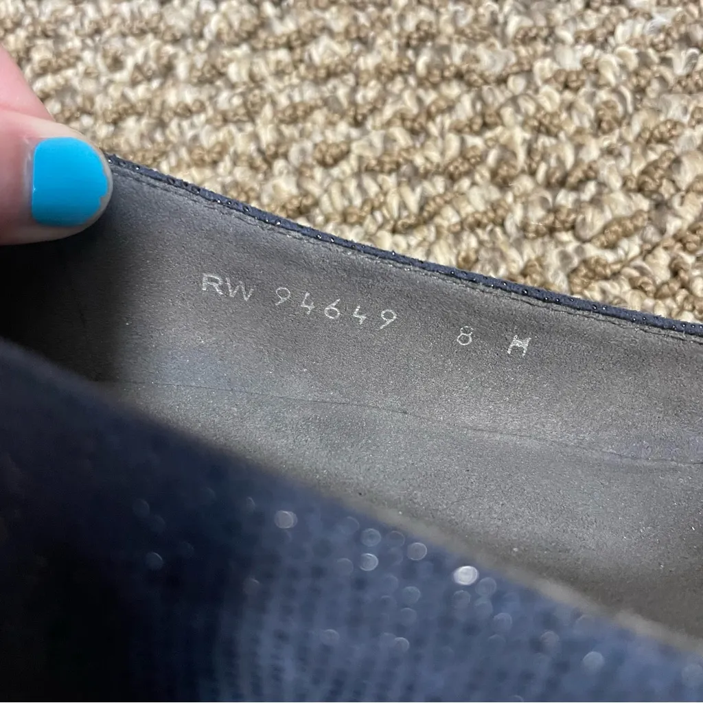 Stuart Weitzman Wedge Shoes Navy with buckle bow toe - Image 10