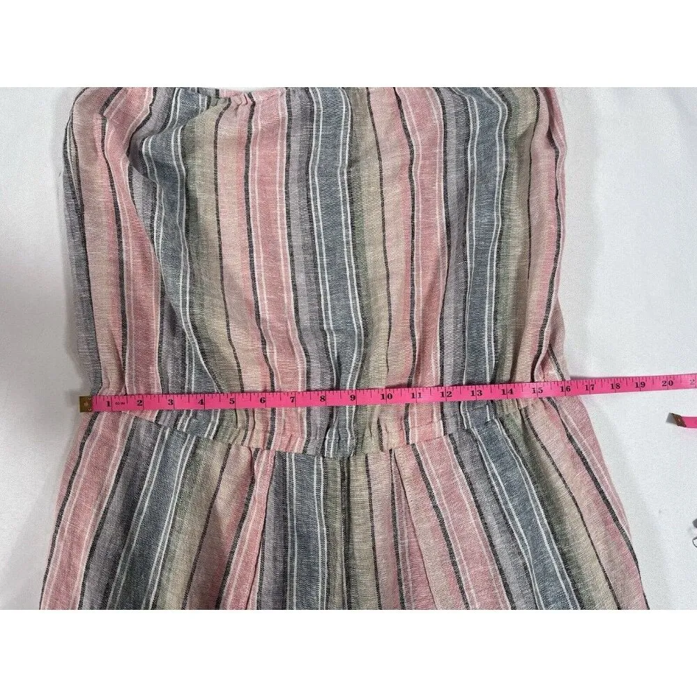 Anthropologie Drew Emerson Jumpsuit Size Large Strapless Tulip Hem Linen Blend - Image 5