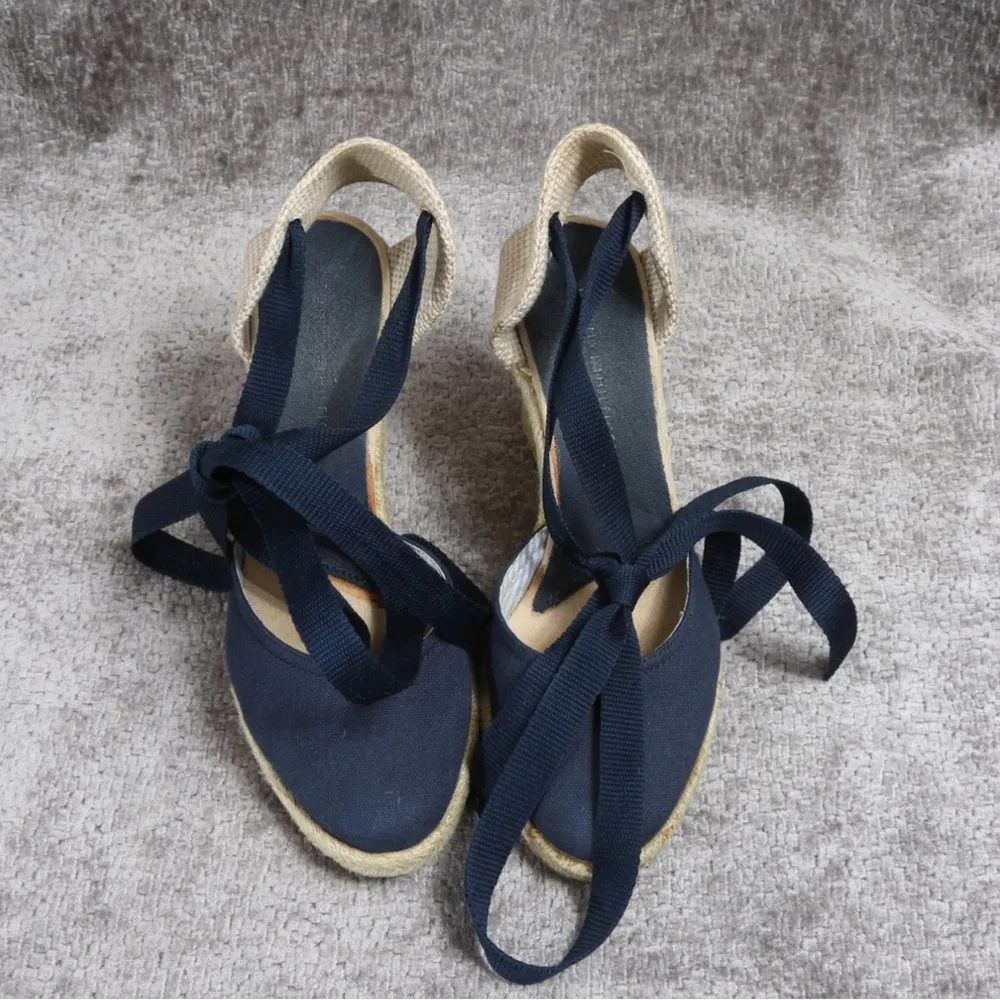 “Tiffany” Canvas Strappy Espradille Wedge Shoes Sz 7.5 - Image 4