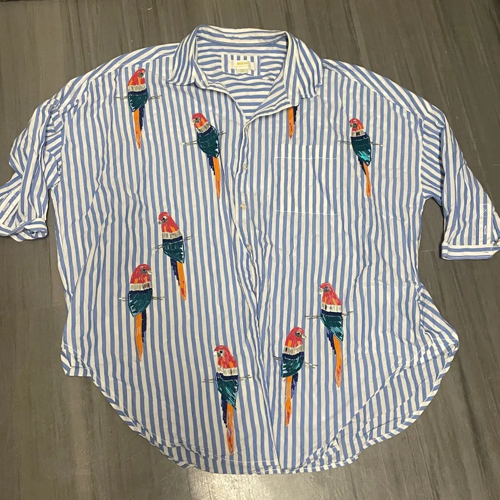 Maeve Blue and White Striped Top - Image 3